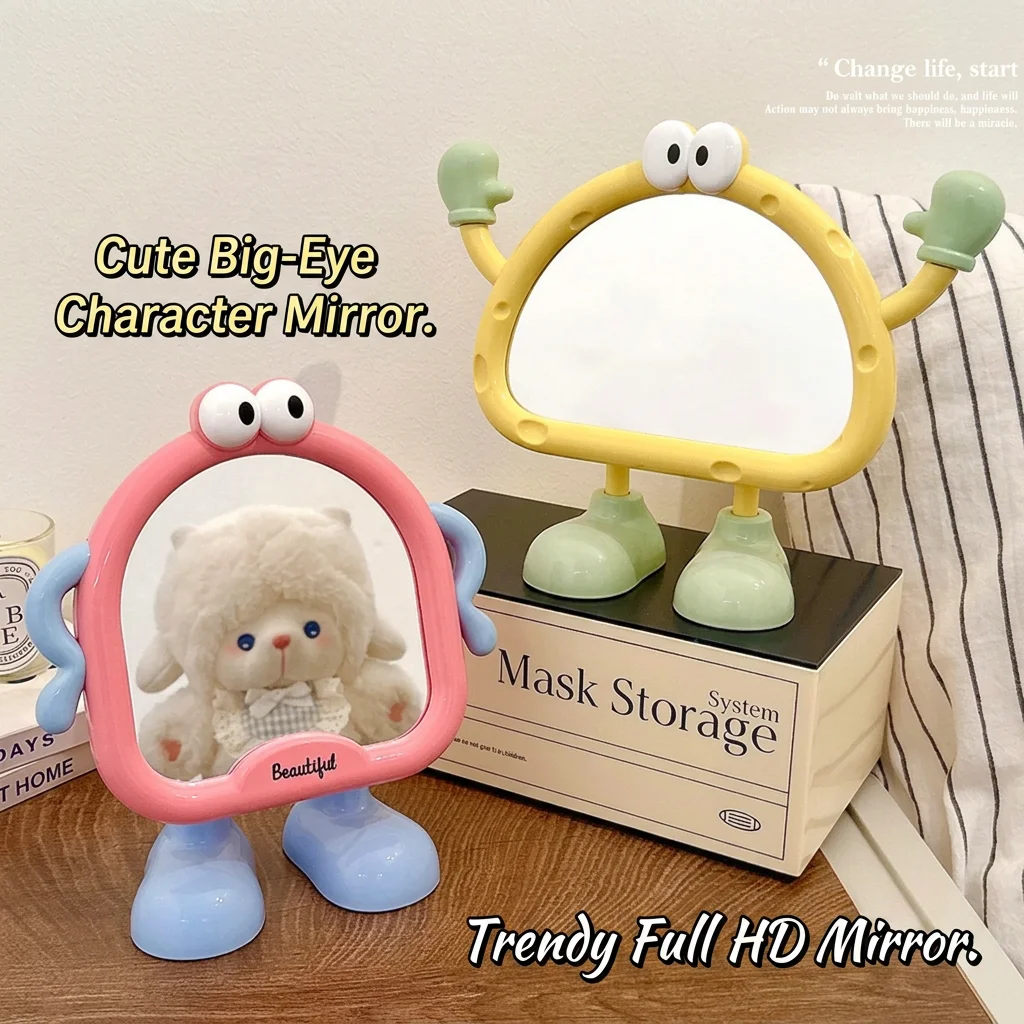 Adjustable Standing Mirror Colorful Desktop Makeup Mirror Cartoon Makeup Mirror Compact For Living Room Table Commercial Store