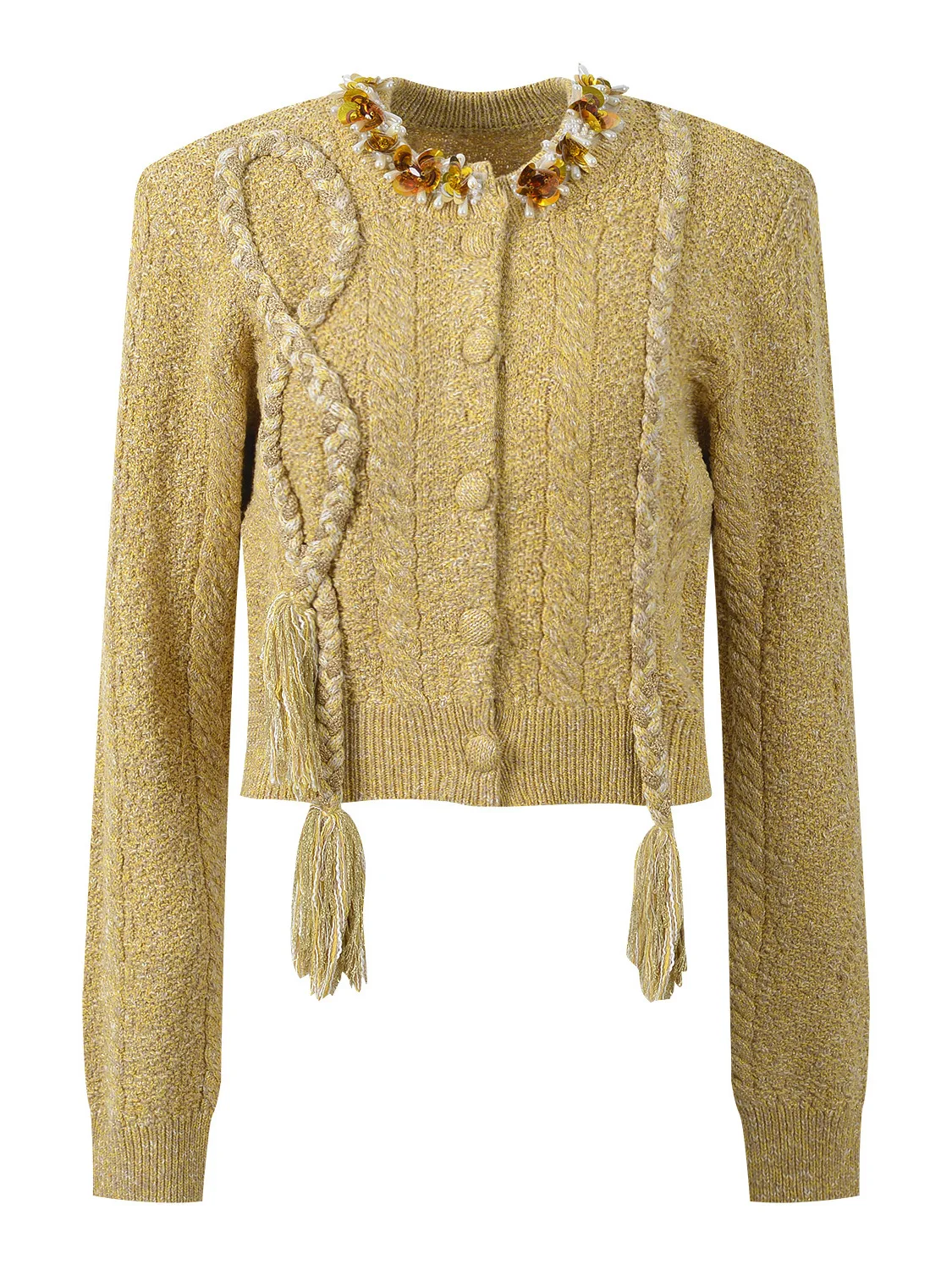 

Весна 2026, новый вязаный свитер, круглый, с блестками, кисточкой, 3D закрученным цветком, женский топ знаменитостей