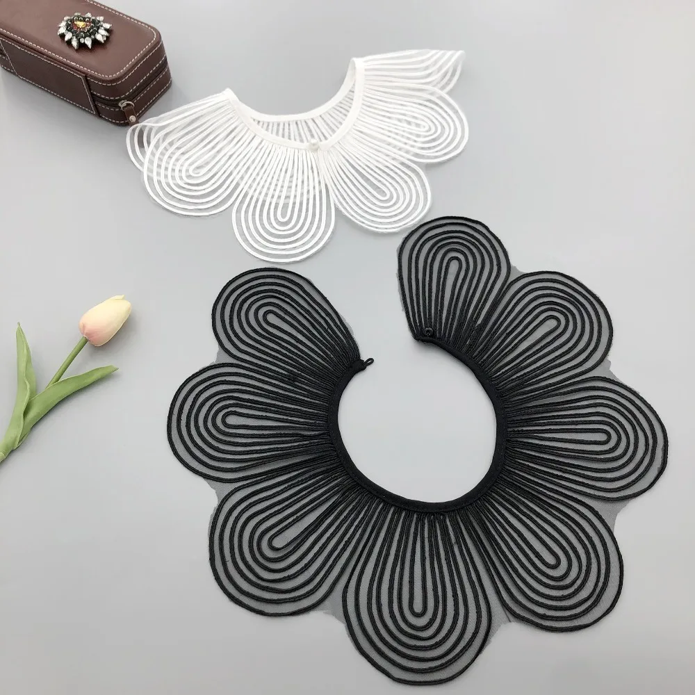 Elegant Pearl Button Detachable Fake Collar Breathable Solid Color Shoulder Wraps Cloth Decorative False Collar Shawl Women