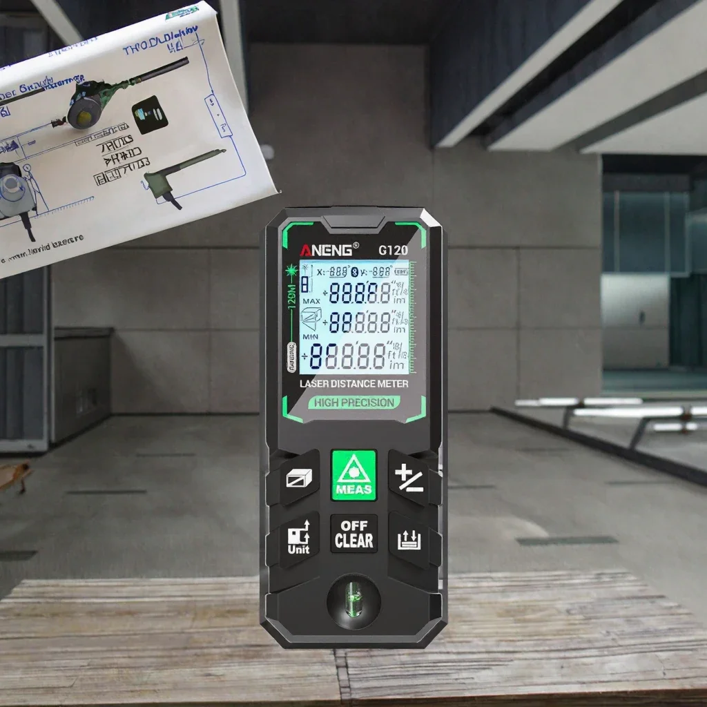 ANENG G120 Smart High-Precision 100m La ser Rangefinder Autonomous Calibration30 Set Data Storage 1 Year Warranty IP54 Rated 80g