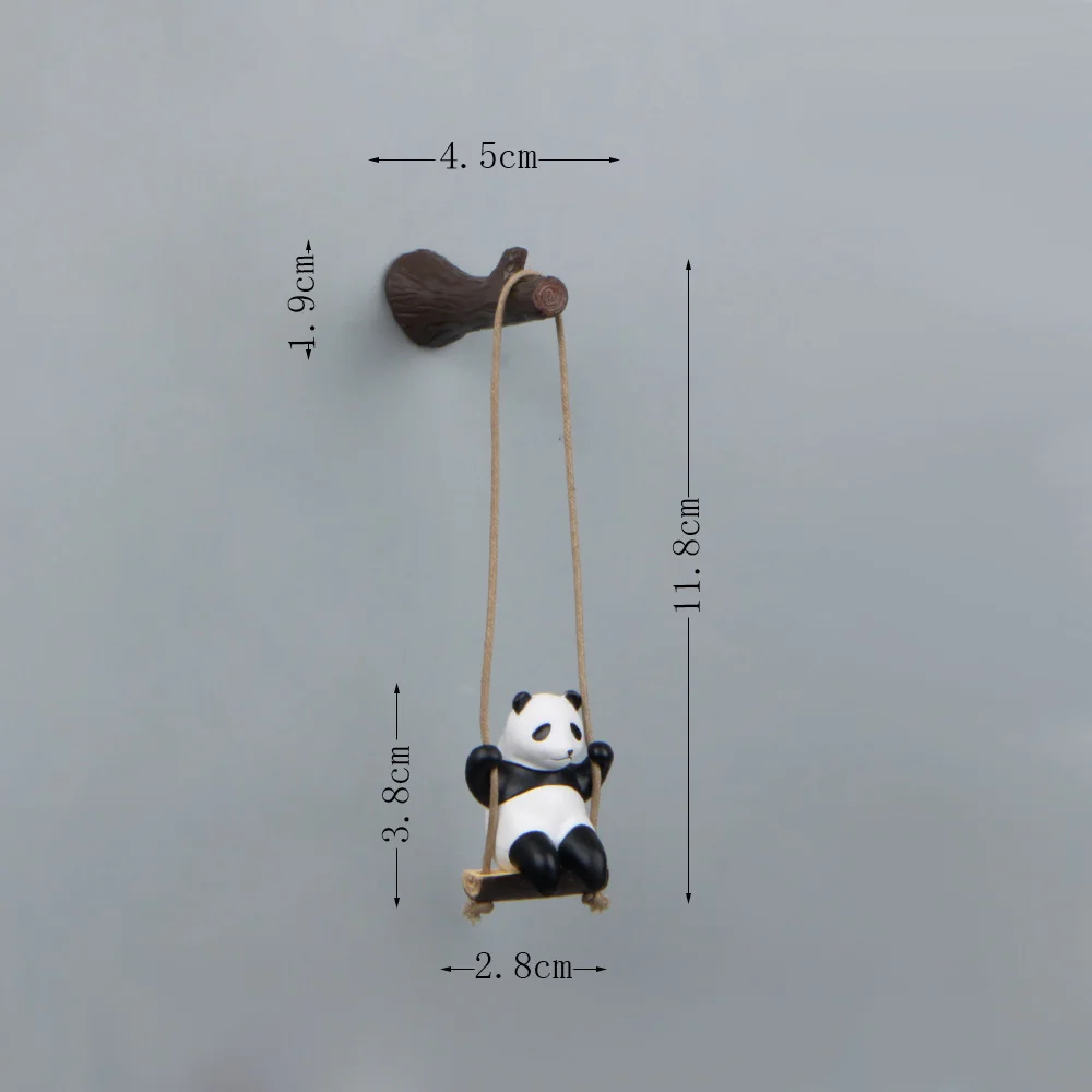 Ins Swinging Panda Branches Refrigerator Magnetic Paste Photo Magnet Fridge Decoration Collection Pendant Birthday Gift
