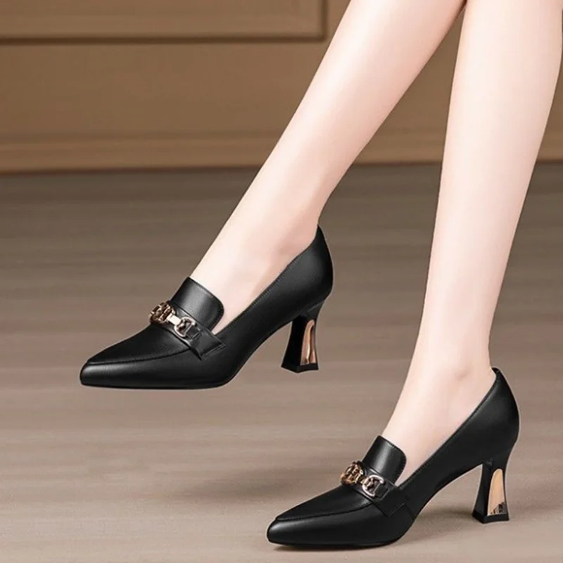 Zapatos De Mujer Women Cute Black Patent Leather Slip on Stiletto Heel Shoes Lady Casual Comfort Green Office & Work Pumps A272