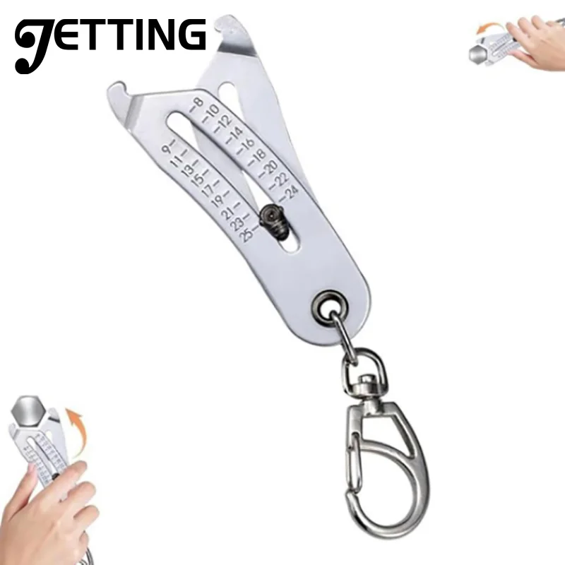 Precise Thread Size Checker Keychain Portable Caliper Gauge Metric/Imperial Hexagonal Nut Screw Thread Size Manual Measure Tools