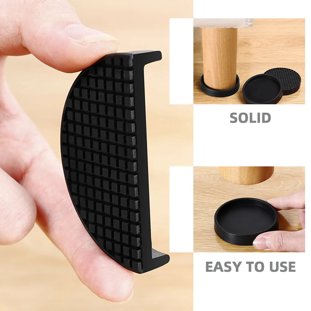 

4 Pcs Anti noise Floor Protectors Furniture Pads Round Caster Cups Chair Legs Durable Rubber Prevent Scratches Suitable All