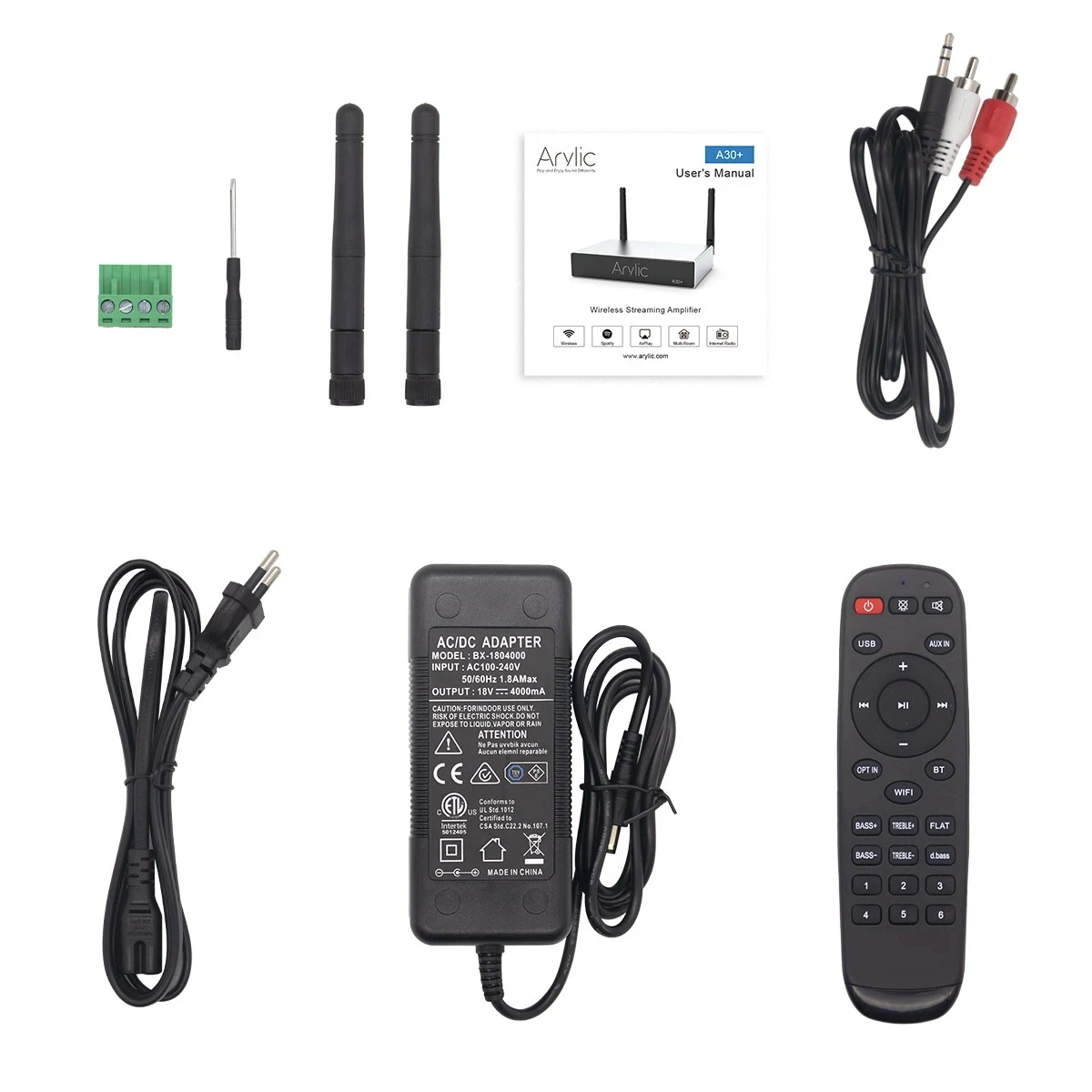Arylic A30 + WiFi e Bluetooth 5.0 amplificatore di potenza sonora 30 wx2 Mini HiFi Stereo Wireless amplificatore Audio Home Digital Multiroom