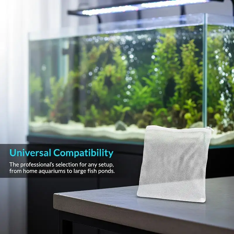 Aquarium Filter Net Bags Reusable Fine Filter Media Bags With Zipper For Aquarium Filtration Bio Ball Carbon Isolation Storage view 6