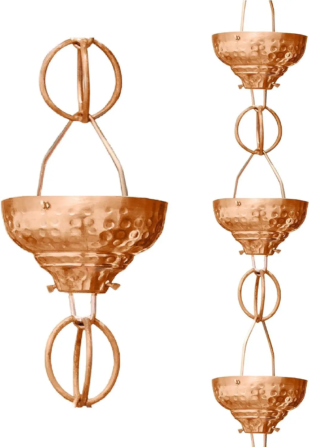 

Pure Copper Rain Chain 8.5ft – Decorative Downspout Alternative for Gutters, Heavy Duty Outdoor