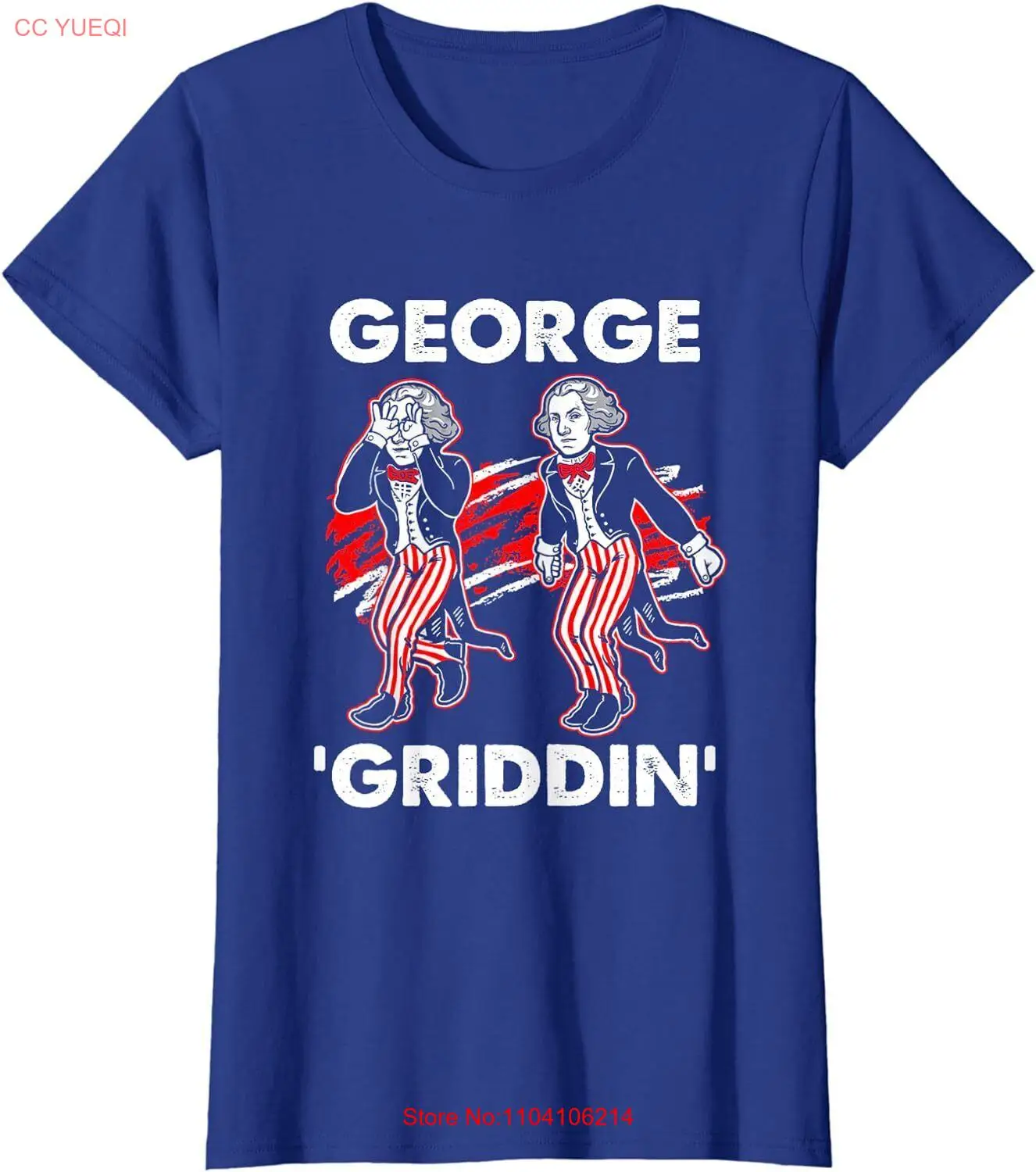 George Washington Griddy 4th of July George Gift Ladies' Crewneck T-Shirt