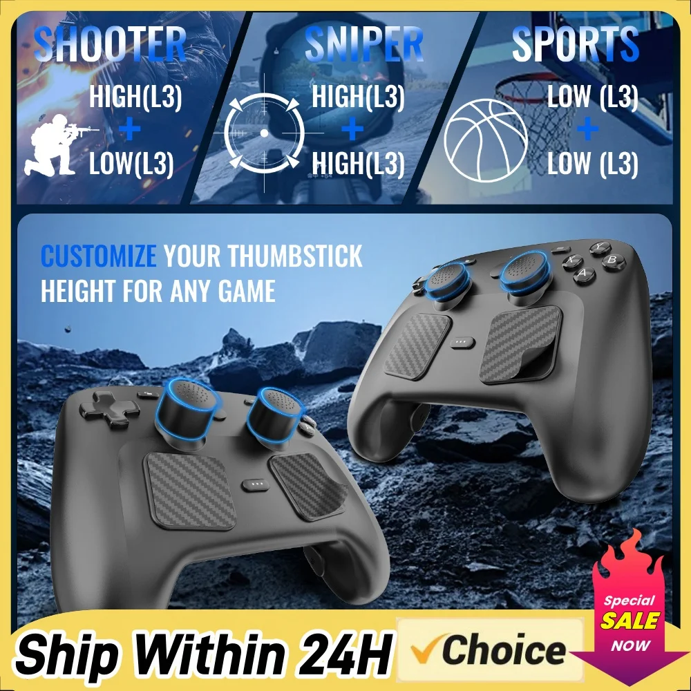 Silicone Analog Stick Cover for Steam Controller 2 Joystick Caps with 2 Touchpad Stickers & Rear Button Covers Anti-Scratch