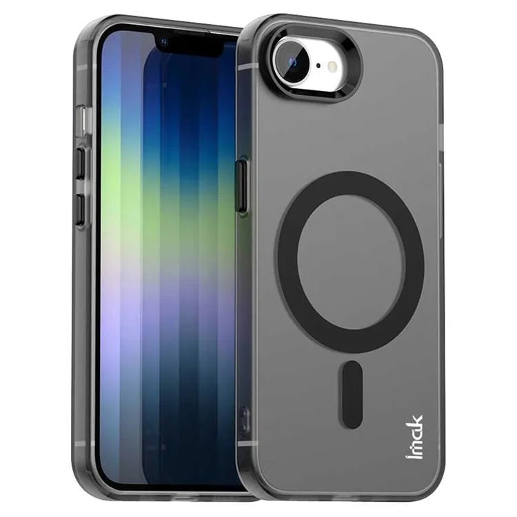 

IMAK For iPhone 16e Case Magnetic Candy Color Anti Drop TPU + PET Back Cover - Black