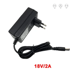 18V 2A AC 100V-240V Converter Adapter DC 18 V Volt Vdc β2000mA 18V2A Power Supply Adaptor 5.5mm x 2.1-2.5m EU US UK Plug