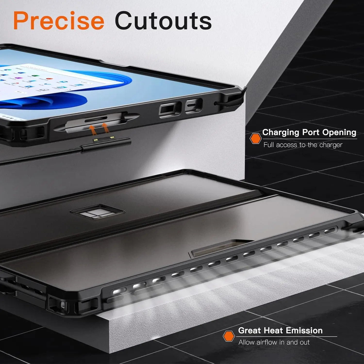 Case for Microsoft Surface Pro 7 Plus/Pro7/Pro 6/Pro 5/Pro 4/ LTE - All-in-One Rugged Cover Case with Pen Holder,Protective Case