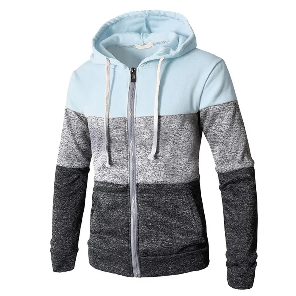 

New Women Hoodies Patchwork Zipper Hooded Long Sleeve Fashion Casual Spring Autumn Streetwear Female Sweatshirts 3XL