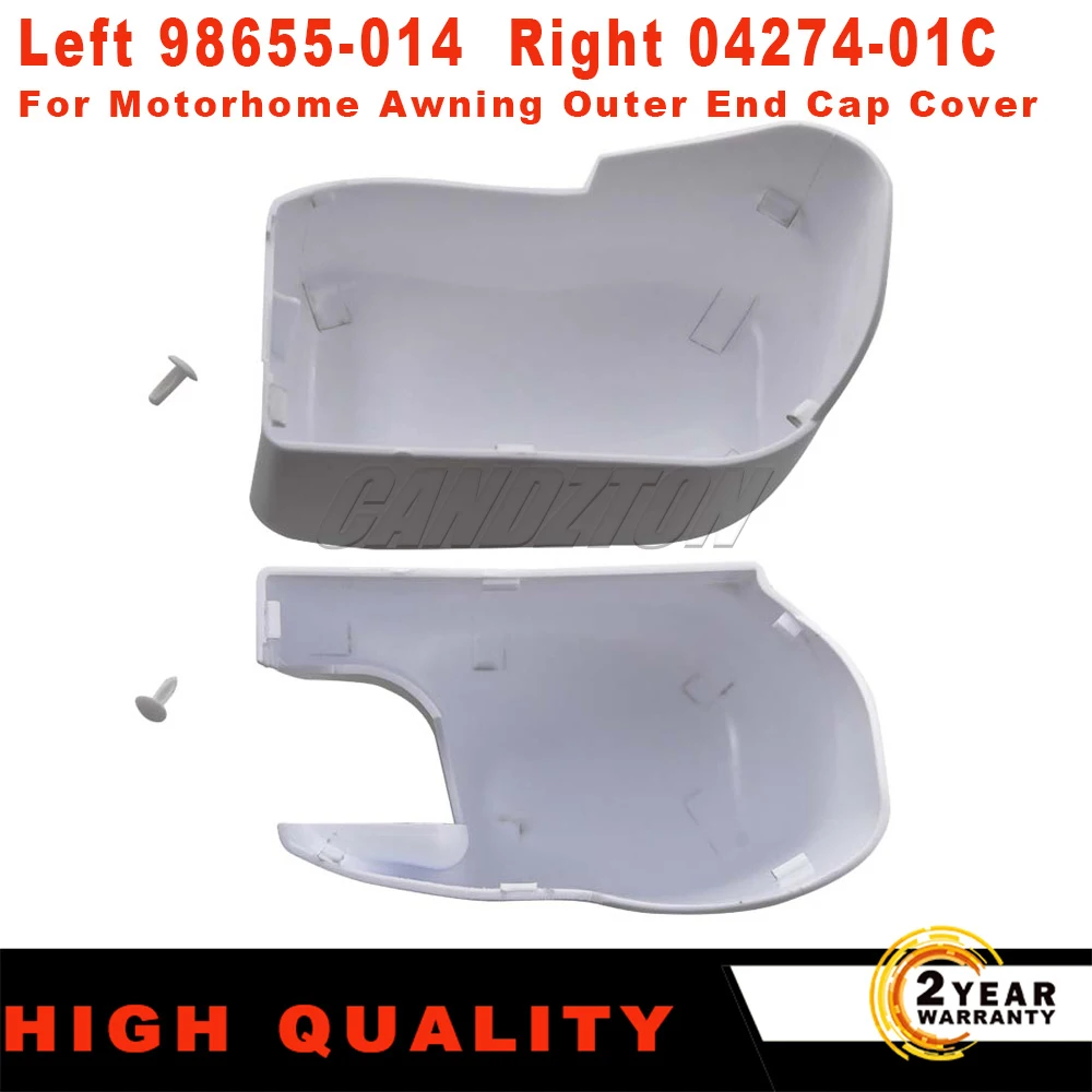 Esquerda ou direita mão Motorhome toldo tampa da extremidade exterior, branco polar, F45i, 98655-014, 04274-01C