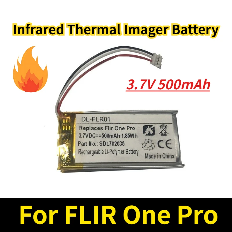 

3.7V 500mAh Infrared Thermal Imager Battery SDL702035 for FLIR One Pro