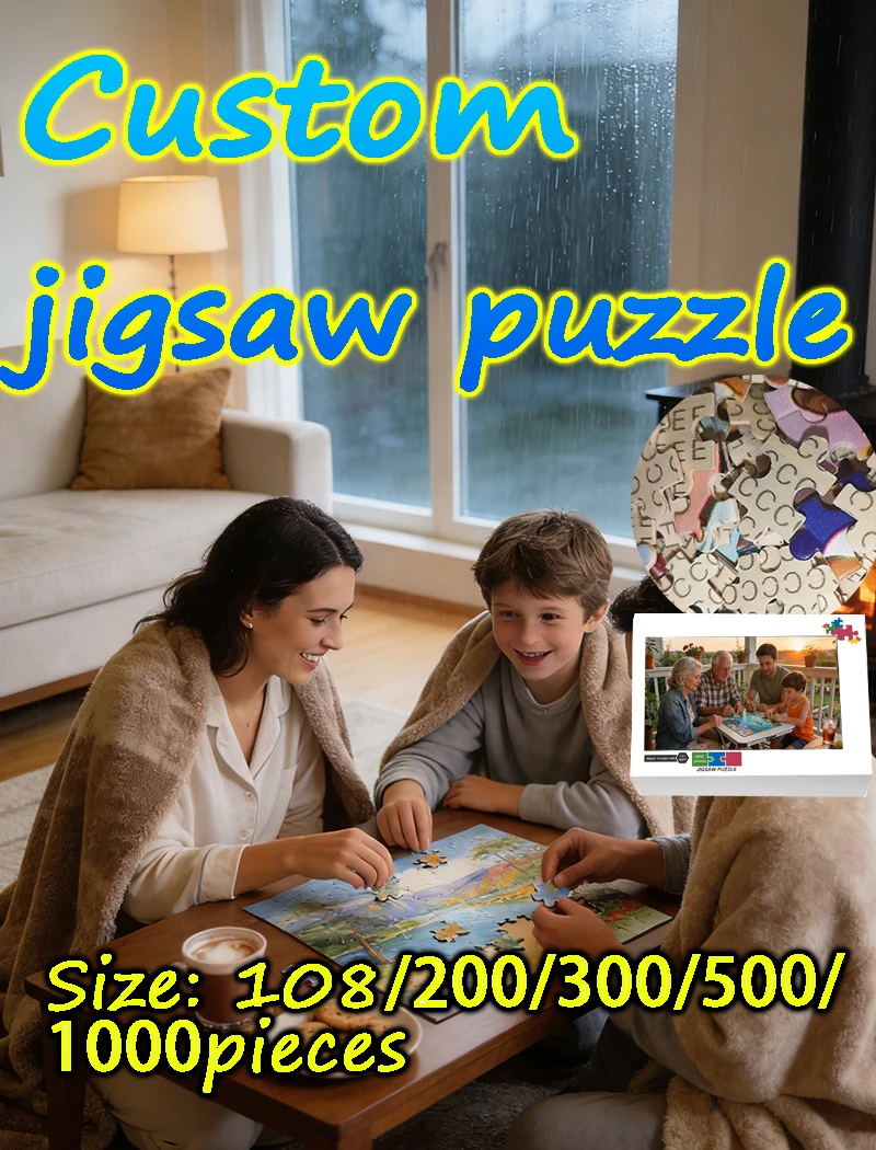 Puzzle personalizzato da 108/200/300/500/1000 pezzi, foto personalizzata, in legno, alta qualità, un regalo unico per amici, famiglia, animali domestici