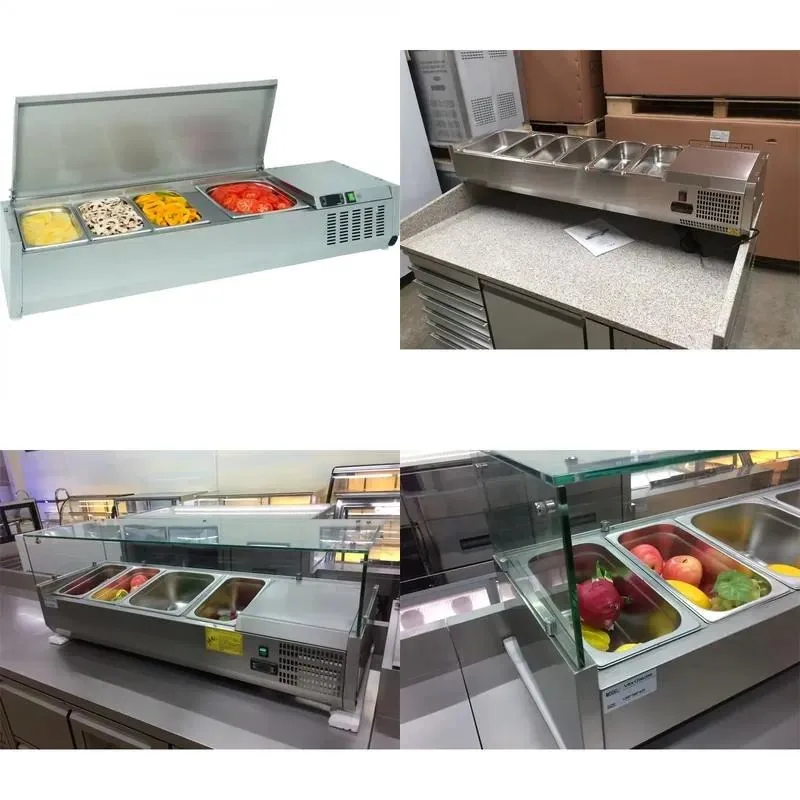 for Stainless Steel Sandwich Work Preparation Table Salad Display Chiller