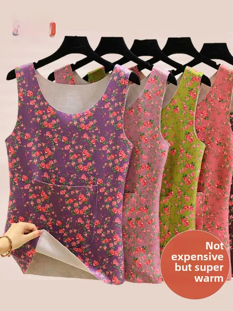 

Теплый жилет Thiened Fce, женская осенне-зимняя внутренняя одежда с четырьками, большой размер, морозостойкий базовый слой, топ с ремешками