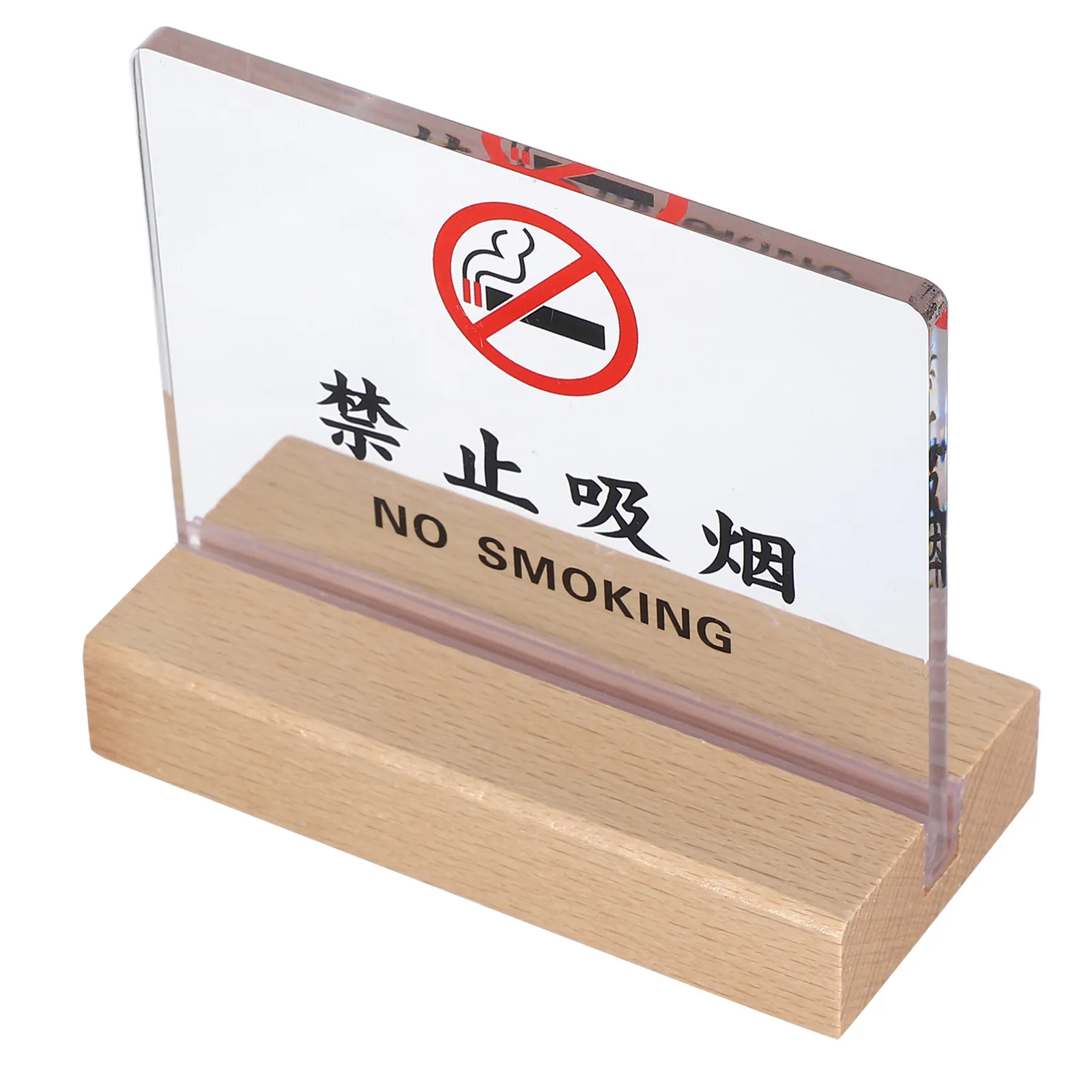 No Smoking Table Sign Clear Acrylic Desk Indicator Tent Card for Hotels Restaurants Cafes Offices Traffic Safety Sign