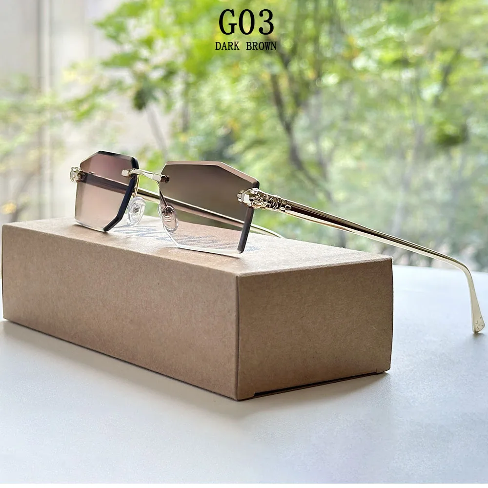 2026 randlose Sonnenbrille Frauen Vintage Luxus Mode Gläser Shades Dropshipping Luxe Lentes De Sol Mujer Lunette Soleil Femme – Detail 5