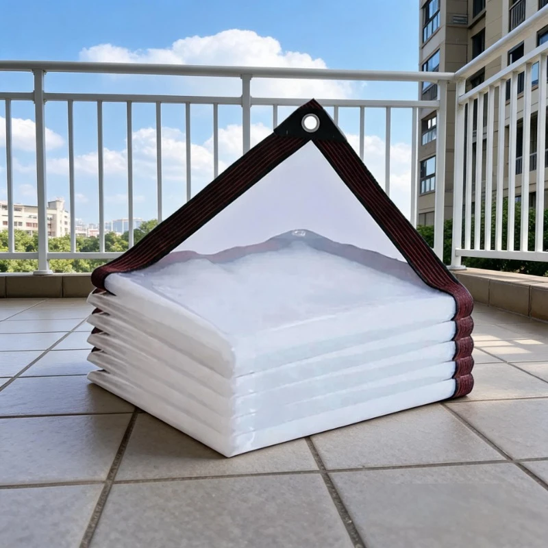 Image of Transparentes regendichtes Tuch mit 1-Meter-Seitenloch, Eckenschutz, Outdoor-Sonnenschutzdach für Garten, Hof und Balkon