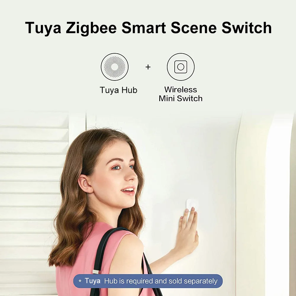 Tuya ZigBee Button Smart Scene Switch Multi-scene Linkage Wireless Remote Control Intelligent Smart Home Zigbee Gateway Need