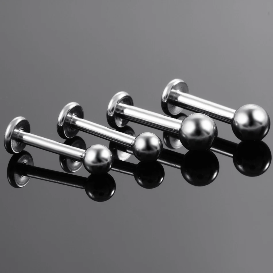 1pcs 4/6/8/10/12mm Titanium External Thread Labret Piercing Lip Stud Tragus Cartilage Stud Earring Piercings Jewelry 14G 16G