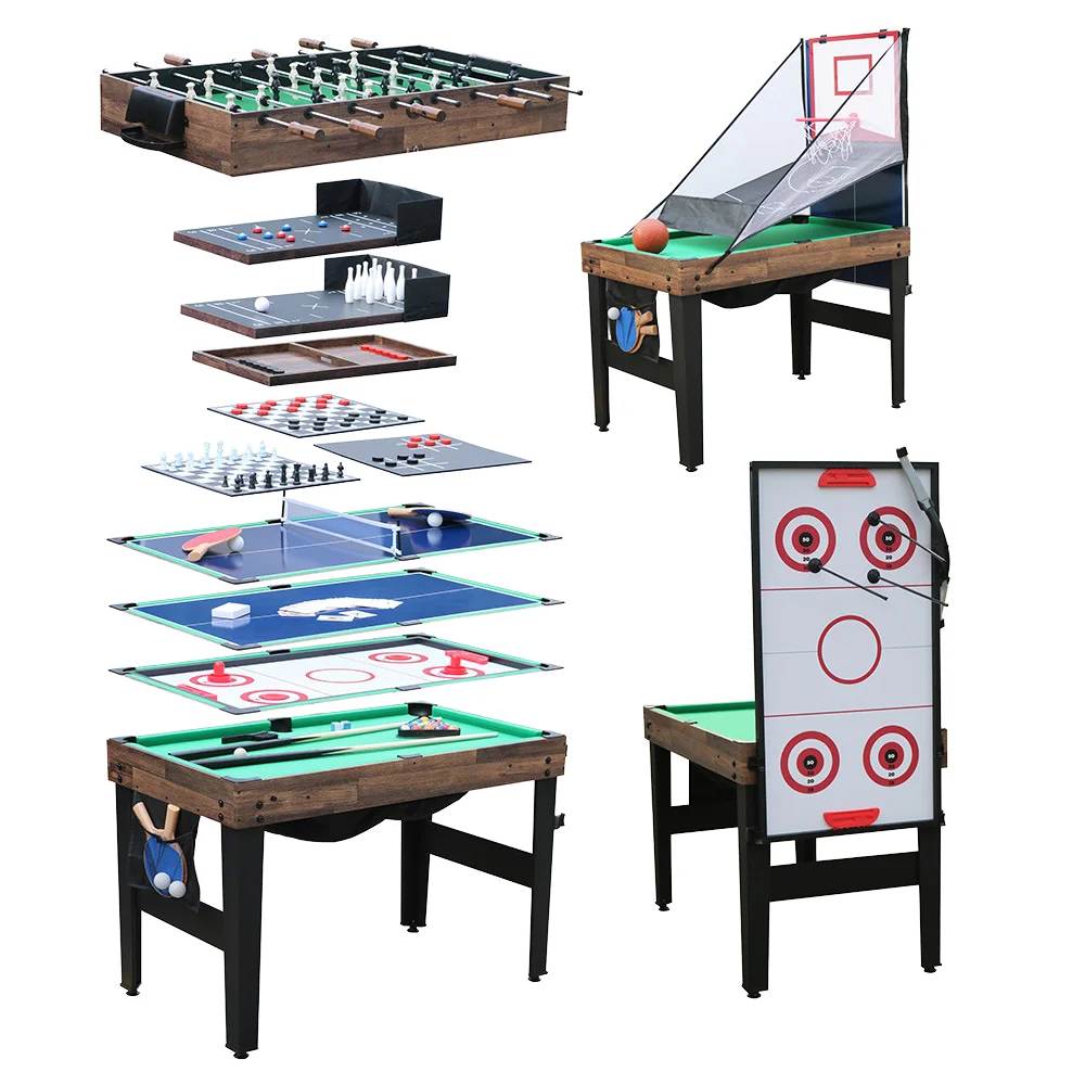 High Quality 13-in-1 Multi-Function Wooden Game Table for Home & School Puzzle Games Factory Wholesale Cross-Border Hot Seller