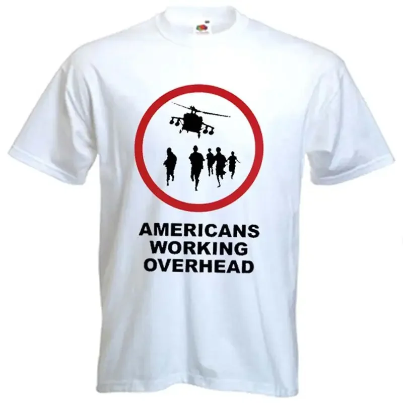 Banksy Americans Working Overhead T Shirt Choice Of Colour Sizes S Xxxl