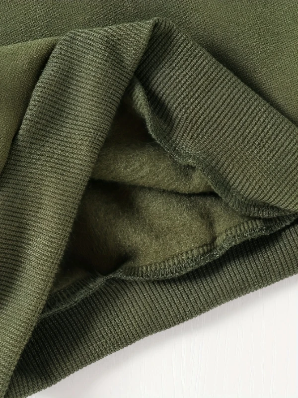 طقم هوديي من الصوف مطبوع عليه دب بسحاب للأطفال حديثي الولادة وسروال عصري غير رسمي (خريف/شتاء)