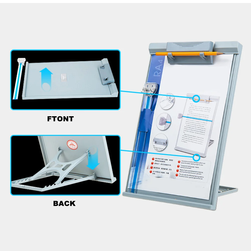

Light Grey Desktop Book Stand Foldable Adjustable Reading Rack for Students Hands Free Book Holder for Cooking Reading and