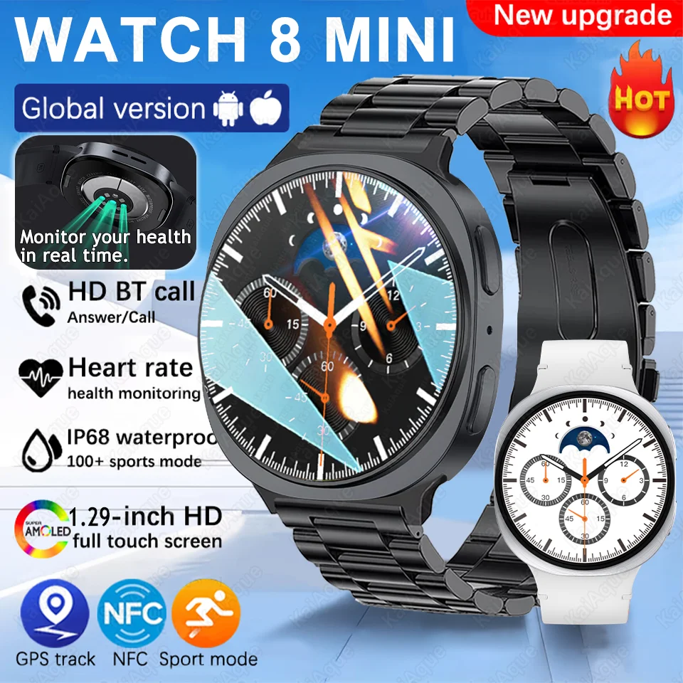 2026 جديد نظام تحديد المواقع والملاحة خريطة ساعة ذكية للرجال النساء NFC البوصلة 100 + ساعة رياضية بلوتوث دعوة AMOLED HD الساعات الذكية 8 mini