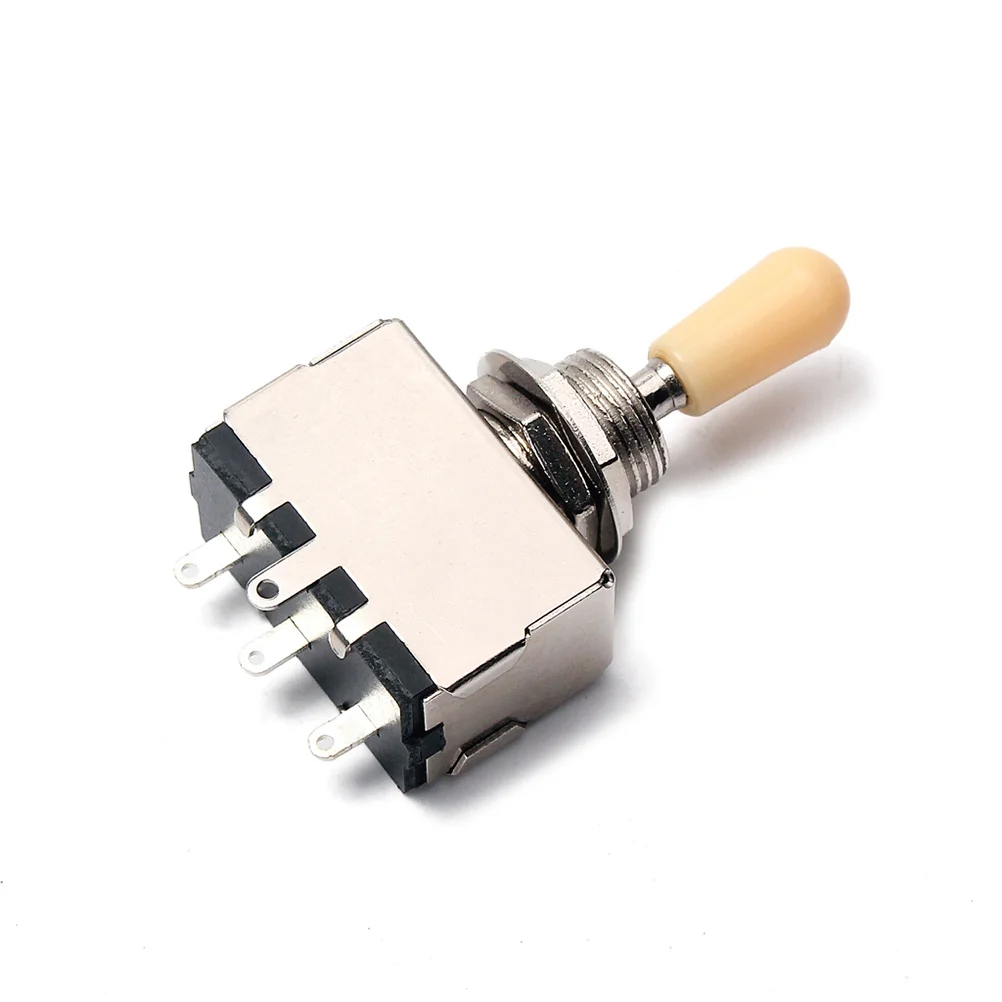 

Yellow Chrome 3 Way Toggle Guitar Pickup Selector Switch Box Knob 48x29x15cm No Noise DIY Replacement Toggle Pickup Selector