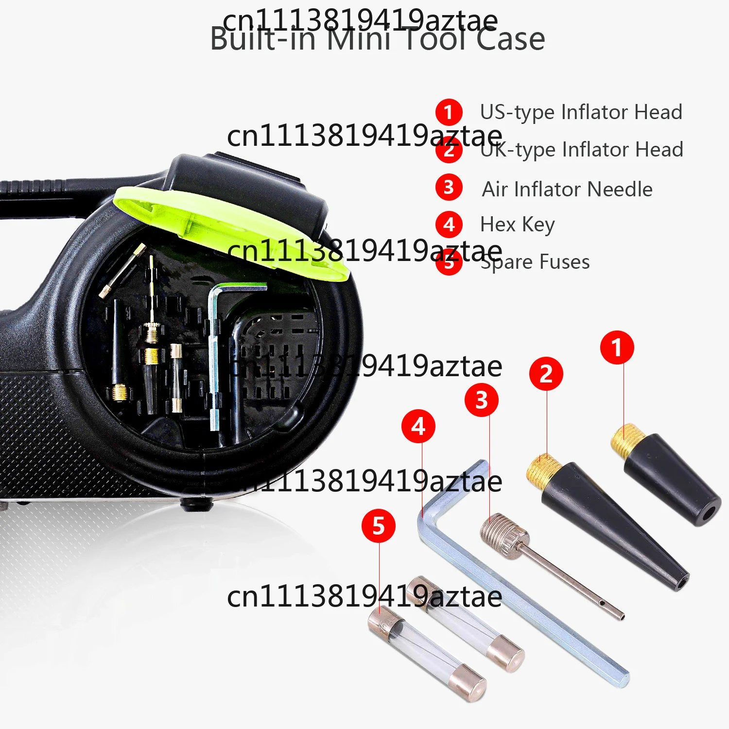Multi-functional Electric 5T Car Jack With Car Air Compressor Led Light and Wrench Car Repair Tools Kit