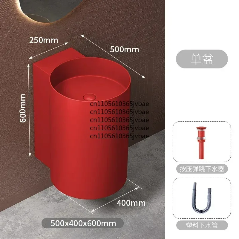 Round Wall Hung Sink 2026 HOT for Chinese Aesthetic Wall Mounted Washbasin Small Apartment Bathroom Integrated