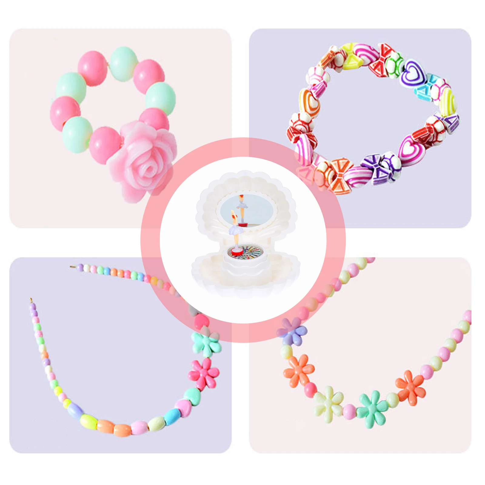 

1pc Shell-Shaped Musical Box Glowing Decor Earrings Storage Jewelry Organizer Portable Colorful Gift For Girls Families