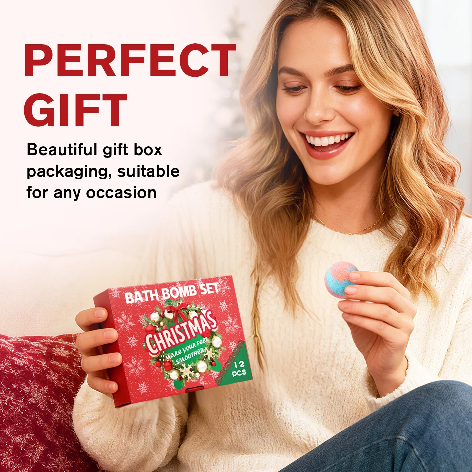 12 pezzi bagno di Natale sale marino bagno ammorbidente cheratina rimuovi la pelle morta per piedi spa rilassante confezione regalo per donne uomini