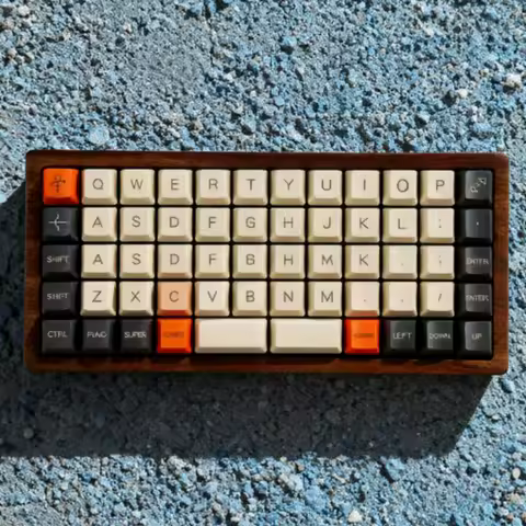 YMDK 40% Keyboard Kit Hot-Swappable RGB Backlit QMK/VIA Remappable Wooden Case Type-C Wired Interface DIY Custom Keyboard Kit