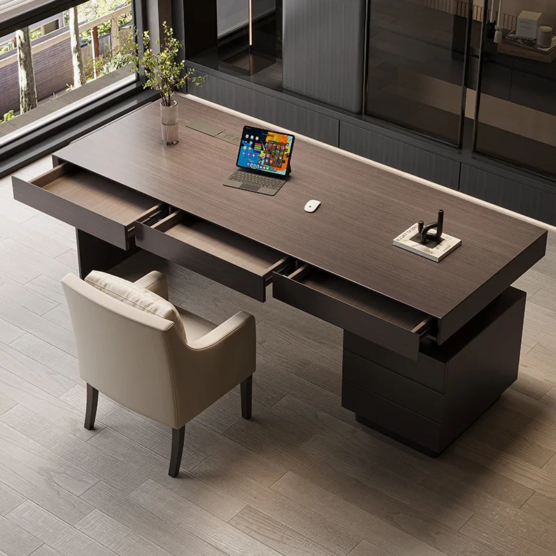 

Итальянский минималистичный письменный стол премиум-класса, современный, легкий, роскошный дизайнерский, простой, элитный учебный компьютер из цельного дерева