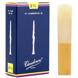 Original Vandoren-Traditional Bb Clarinet blue box Reeds,size 2.5,3.0[10 reeds/box],Each reed is individually packaged
