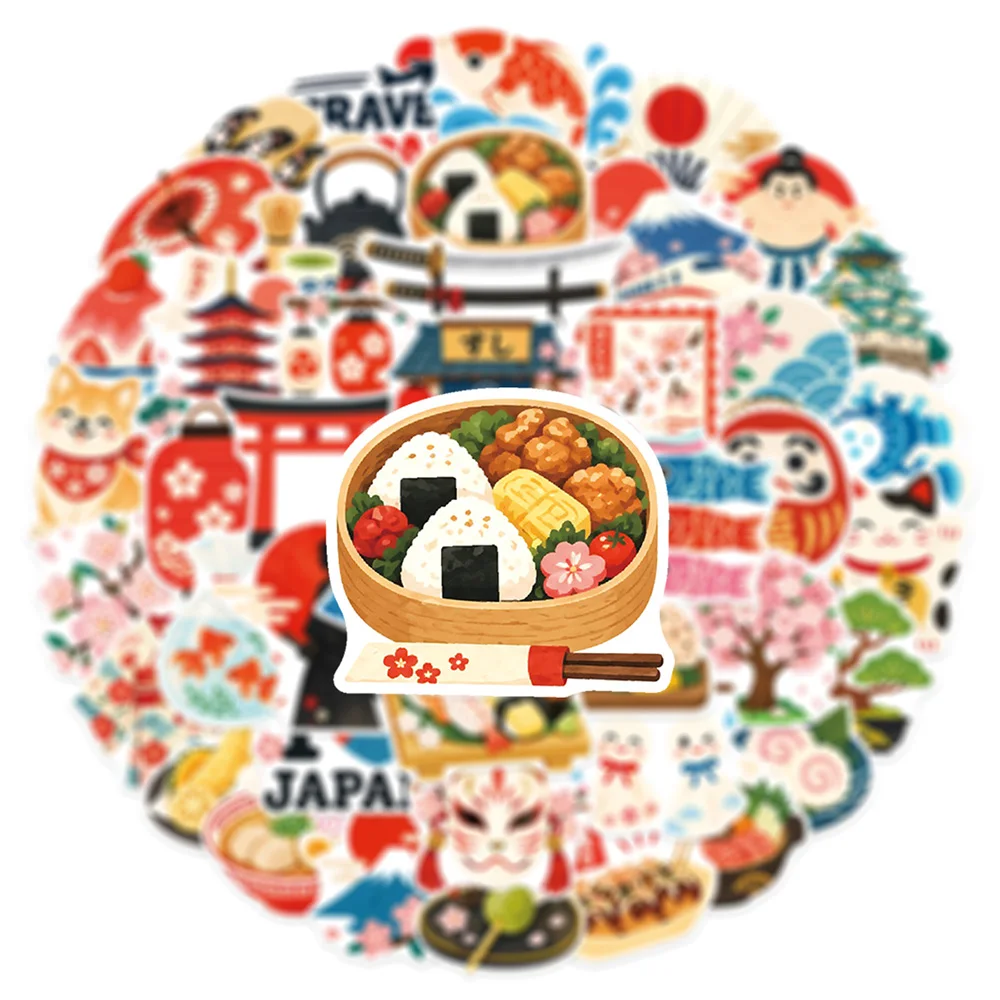 10/30/50pcs Retro Japan Showa Style Culture Stickers Aesthetic Graffiti Decals Guitar Skateboard Laptop Cute Cartoon Sticker Toy 4