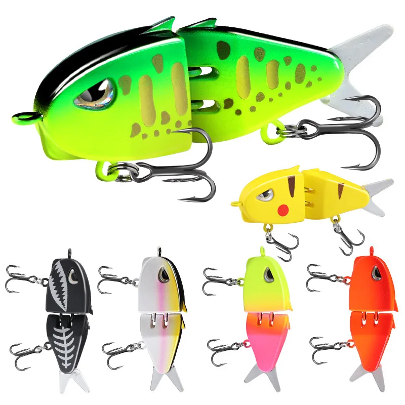 Glide Bait Fishing Lure Mini Swimbait Slow Sinking Wide S Motion Hard Lure 3D Eyes ABS for Bass Trout Predator Fishing