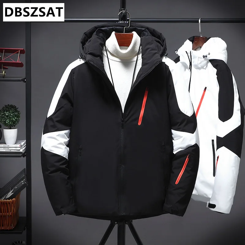 

New Brand Casual Fashion 2021 Duck Down Coats Men Windbreaker with Fur Collar Winter Parka Jacket Designer Mens Clothing