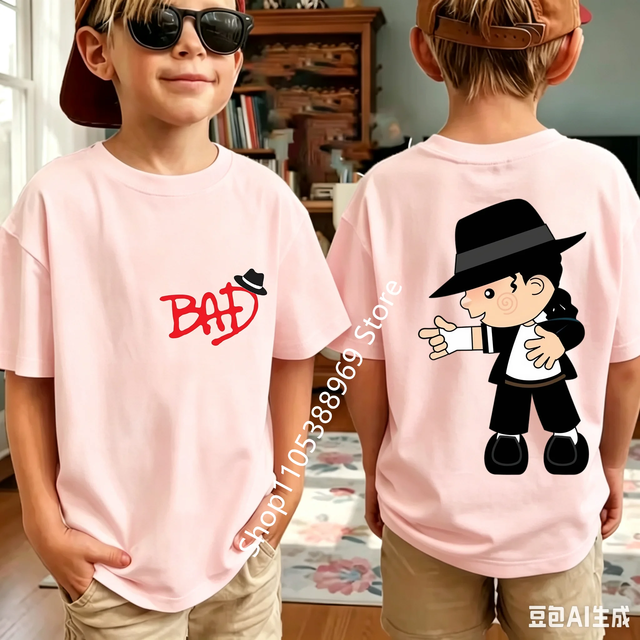 2026 Neues King of Pop Michael Jackson Kinder-T-Shirt, Cartoon-Baumwoll-Oberteile, MJ-T-Shirts für Jungen und Mädchen, Geburtstagsgeschenk – Detail 18