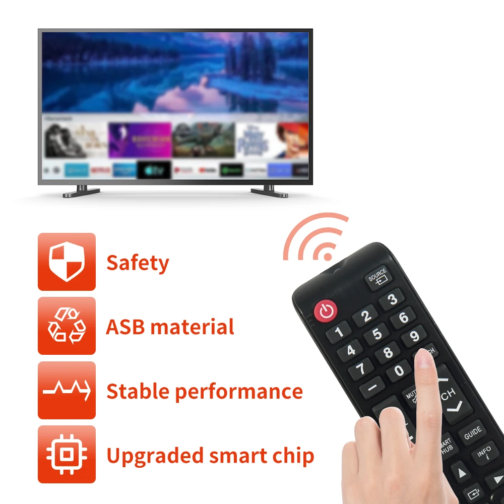 BN59-01199F Universal Remote Control For Samsung SMART TV UN32J4500AFXZA UN50J6200AFXZA UN65JU640DAFXZA UN48JU6400FXZA