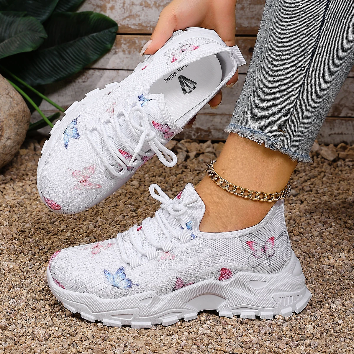 Zapatillas deportivas para mujer: ligeras, transpirables, informales, con suelas suaves y antideslizantes.