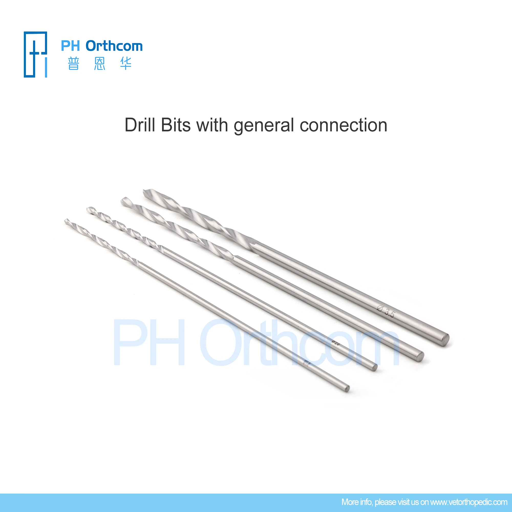 PurrWoof Stainless Steel Drill Bits with General Connection Veterinary Pets Mascotas Orthopedic Surgical  Instruments