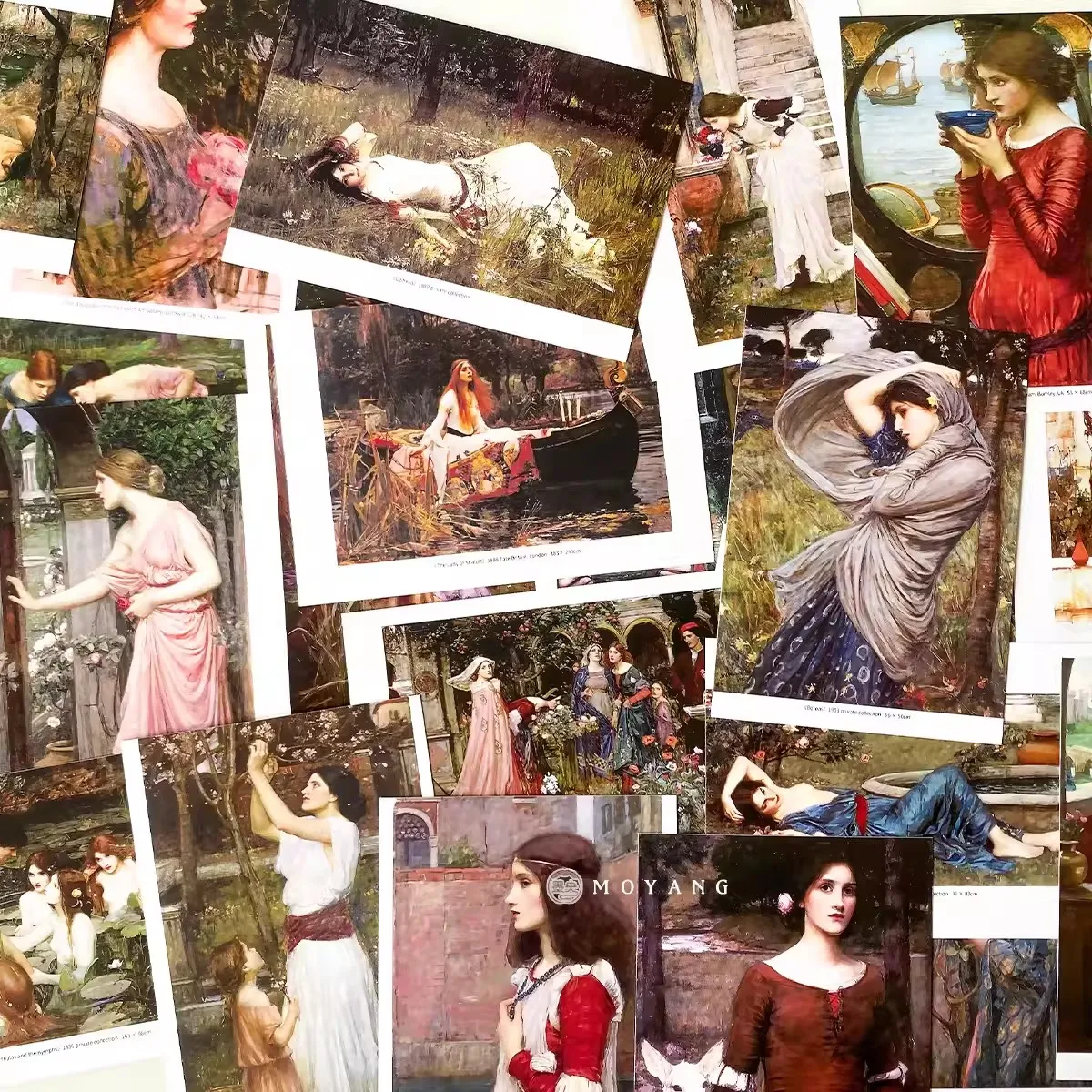 30 Pcs/Set William Waterhouse Oil Painting Postcard INS Style Greeting Cards DIY Journal Decoration Gift Card