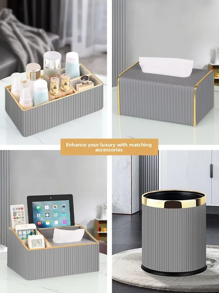 Leather Tissue Box Remote Controller Storage Holder High Aesthetic Value For Living Room Home Decor Premium Quali
