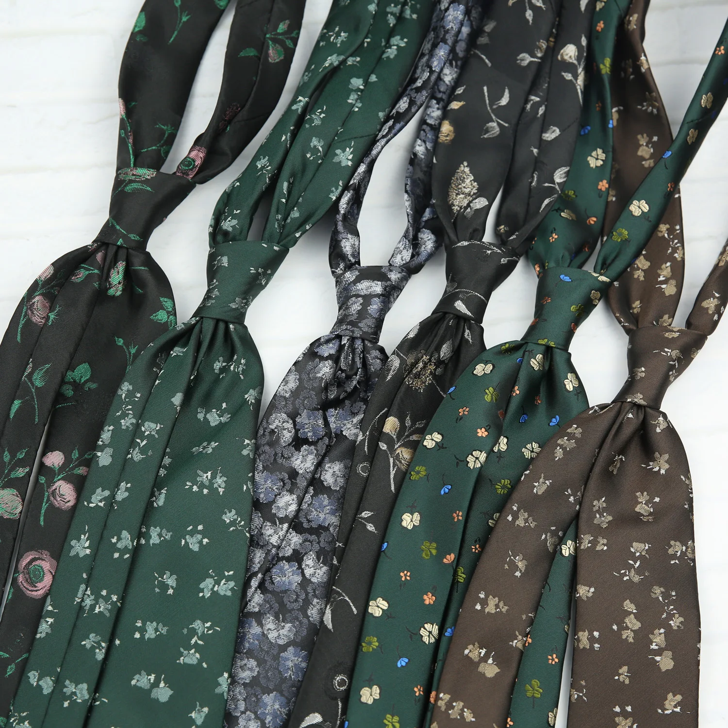 Business Floral Pattern Tie for Mens Necktie Stripes Striped Ties For Man Groom Groomsman Jacquard Woven Ascot Gifts